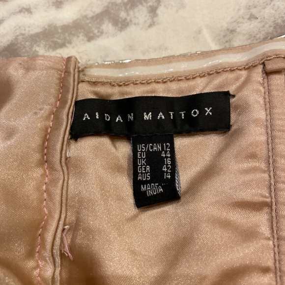 Size 12-14 Aiden mattox strapless beaded pink cocktail dress with tule - Picture 5 of 6